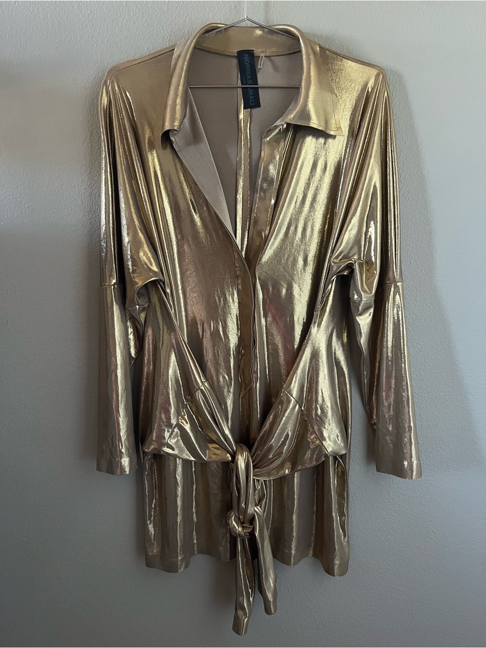 Norma Kamali TY Front NK Shirt Mini Dress - Picture 1 of 4